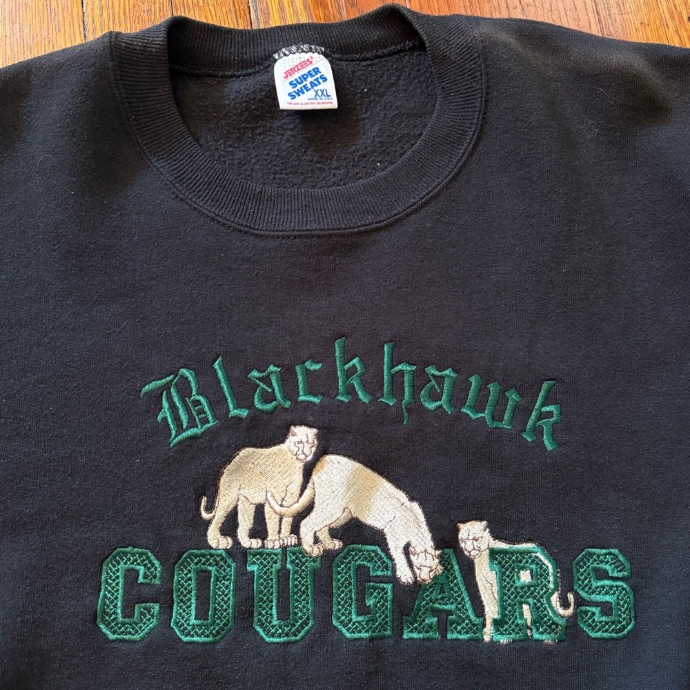 80’s Blackhawk Cougars Vintage Crewneck Sweater - Picture 2 of 7
